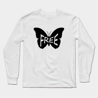 Free Butterfly Artistic Design Long Sleeve T-Shirt